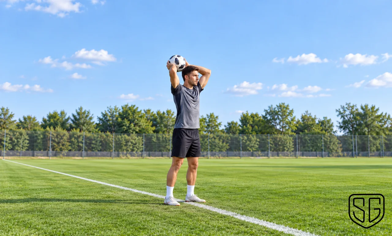 AI-generated conceptual image for Can a Player Take a Throw-In While Kneeling?; not a documentary photograph