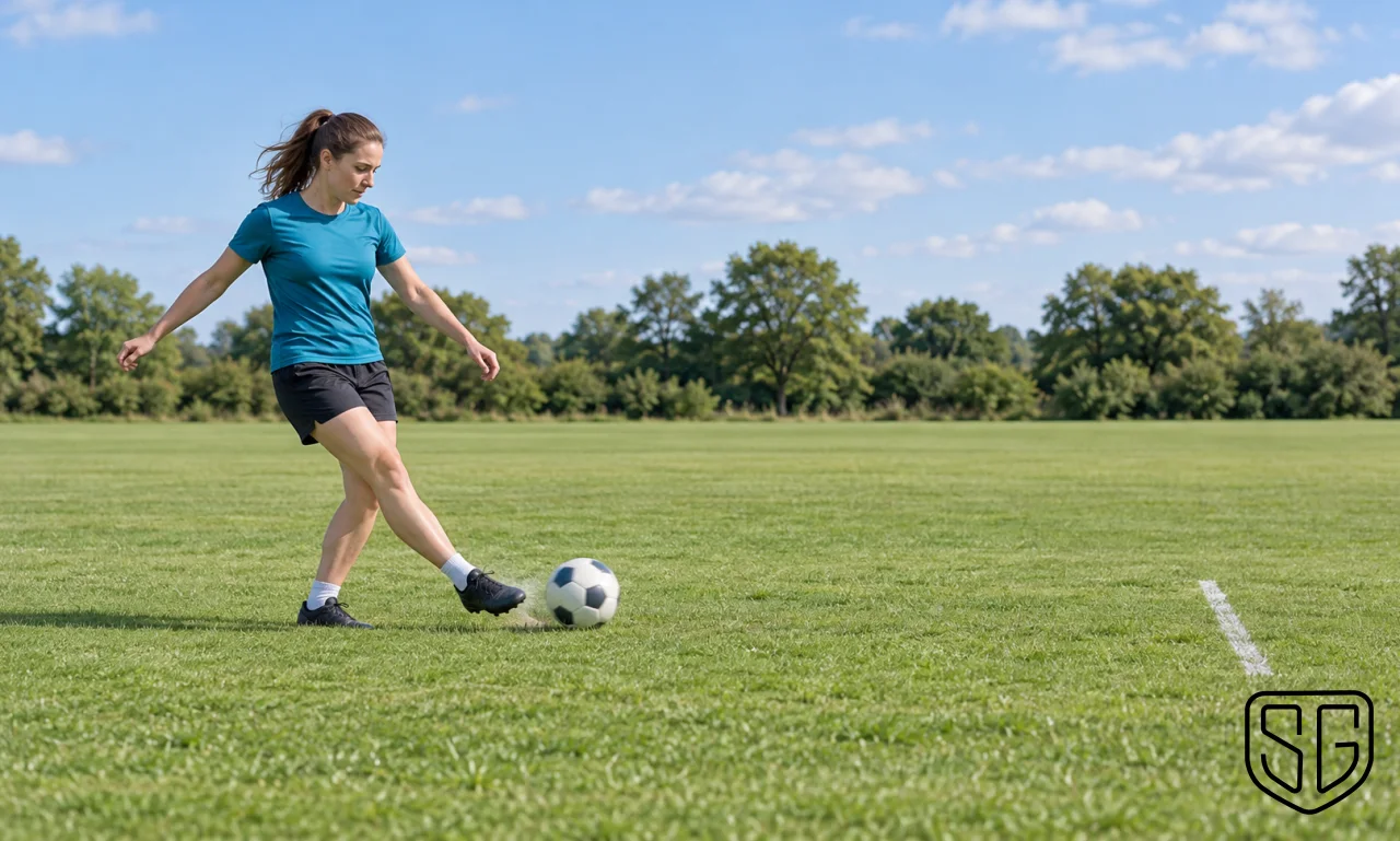 AI-generated conceptual training depiction for How to Improve Football Passing Accuracy by Yourself; not a documentary photograph