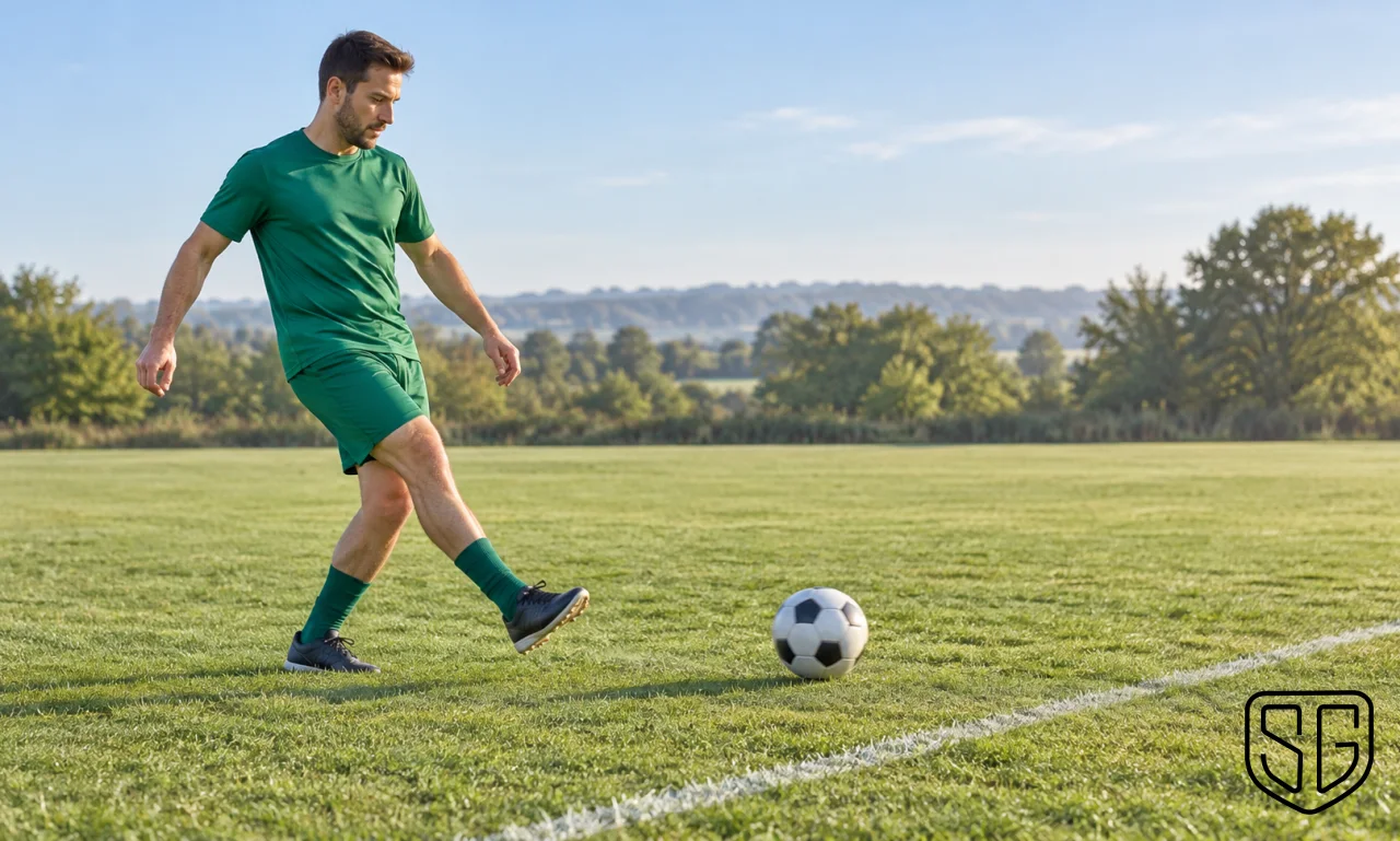 AI-generated conceptual depiction for How to Practise Football Without a Goal or Net; not a documentary photograph